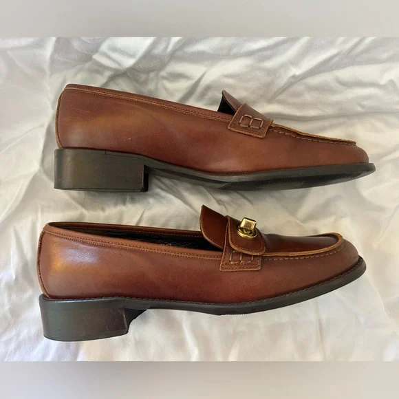 Vintage Coach Made in Italy Brown Turnlock Loafers - Picture 3 of 5
